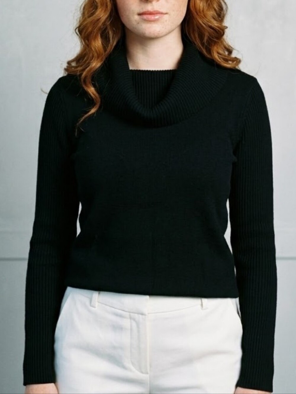 Lauren Ralph Lauren Cowl Neck Sweater Medium Black Long Sleeve Thick
